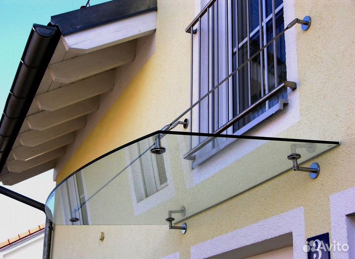 Козырек из стекла