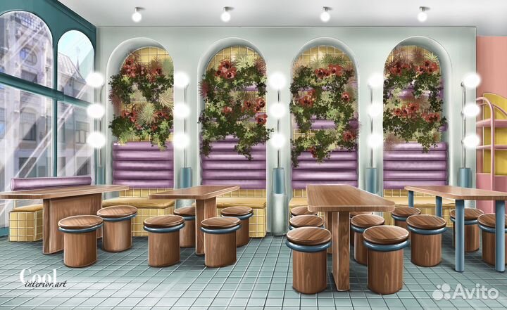 Скетч визуализация интерьера, экстерьера