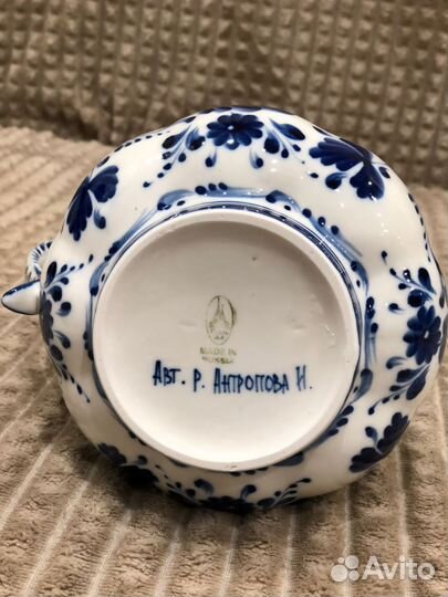 Гжель фарфор наседка, кувшин, мешок под крупу