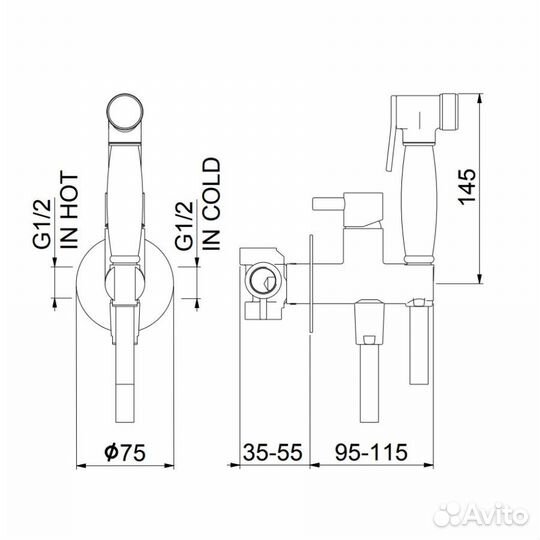 Гигиенический душ со смесителем Webert Elio