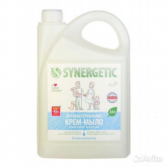 Крем-мыло Synergetic 'Кокосовое молочко', 3,5 л