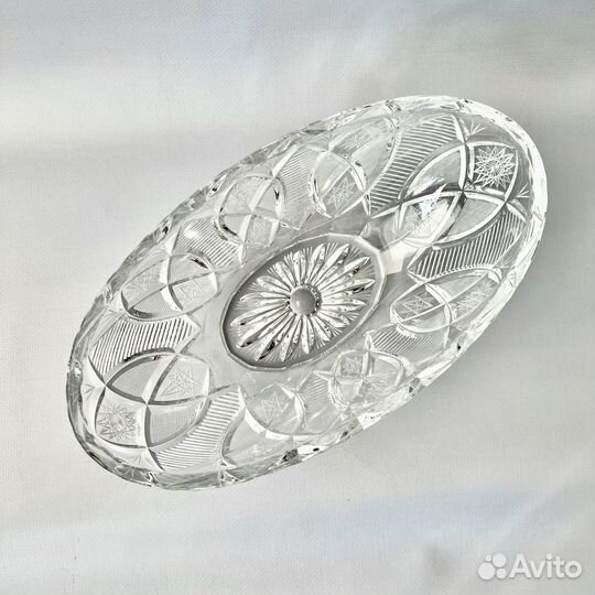 Ваза для фруктов, салатник Хрусталь овальная