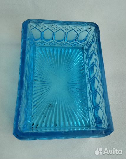 Антикварная чайница (часть) купоросное стекло