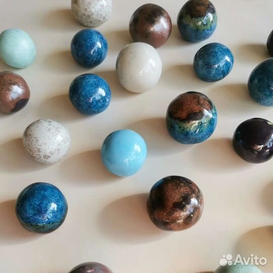 Мебельные ручки шарики ручная работа керамика