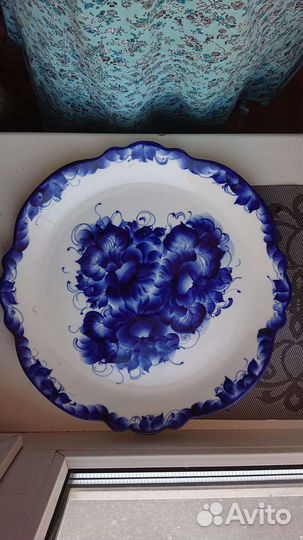Блюдо гжель огромное