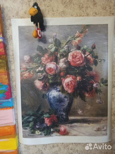 Картина печать на холсте Ренуар цветы