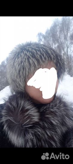 Шапка зимняя из натурального меха чернобурки