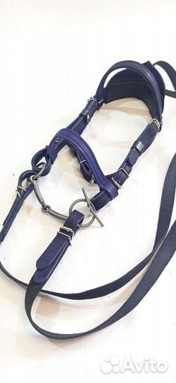 Уздечка для пони +повод +железо, новая, кожа
