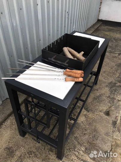 Мангал Лофт столешницы из камня металл жаровни 4 м