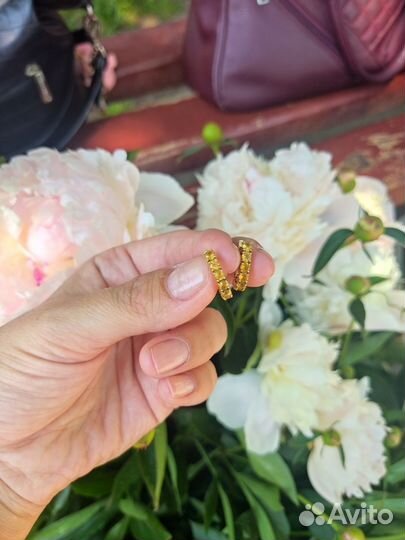 Серьги серебряные (золочение)