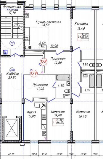 3-к. квартира, 81,9 м², 3/8 эт.