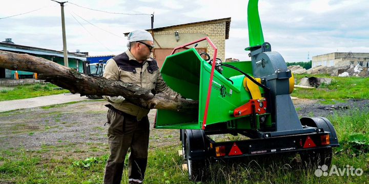 Измельчитель веток greenпинг wc750 на прицепе