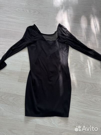 Платье футляр черное мини