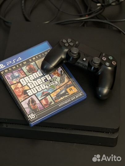 Sony PS4 slim 500gb, один геймпад + игра