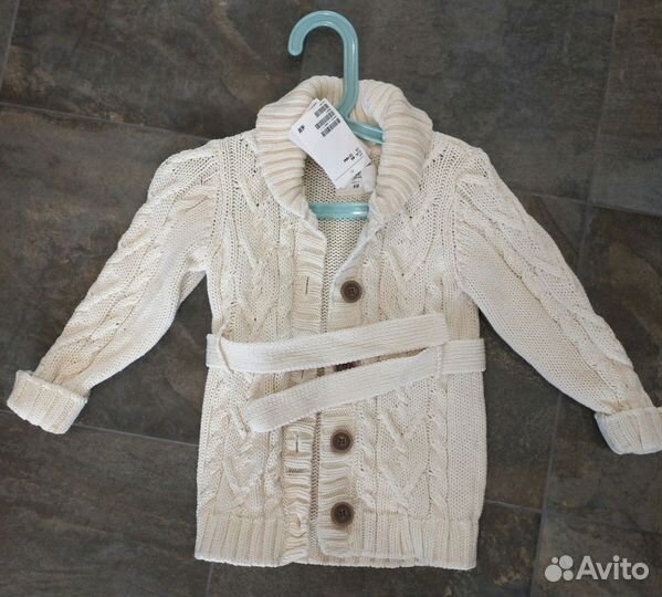 Вязаный кардиган hm для девочки новый