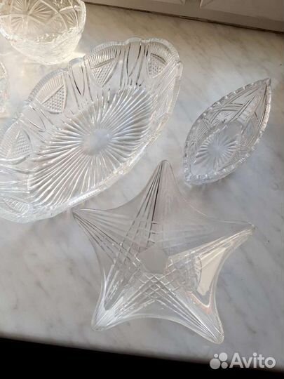 Вазы хрустальные, для фруктов, конфет