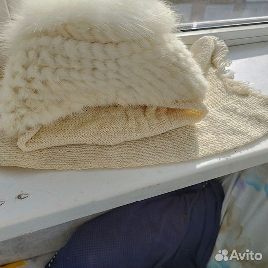 Шапка из вязаной норки