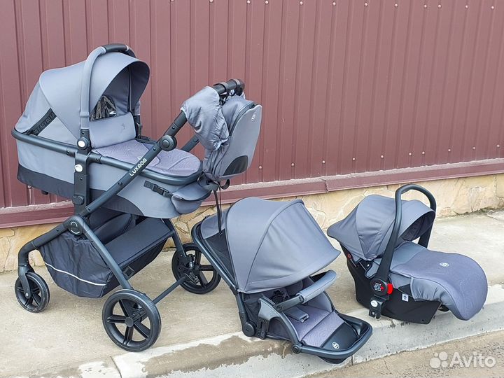 Коляска 3в1 Новая модульная (графит серый)