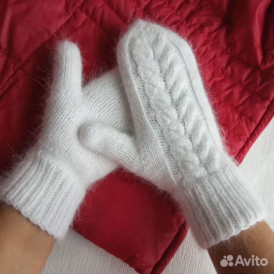 Варежки из ангоры «пух норки»