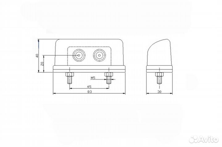 Фонарь подсветки номерного знака LED