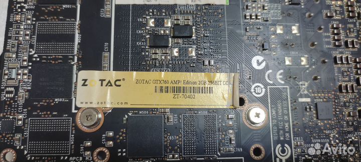 Видеокарта Zotac nvidia GeForce GTX 760 2гб gddr5