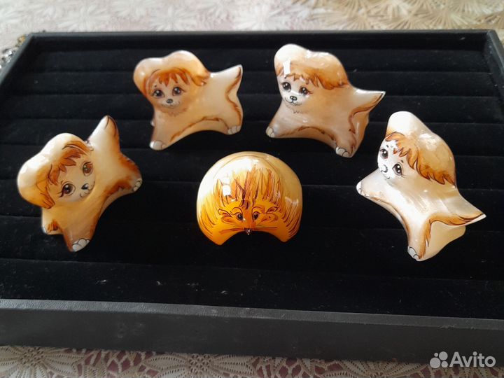 Кошка и ёж из оникса