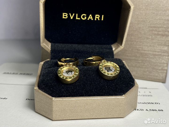 Bvlgari серьги булгари с фианитами