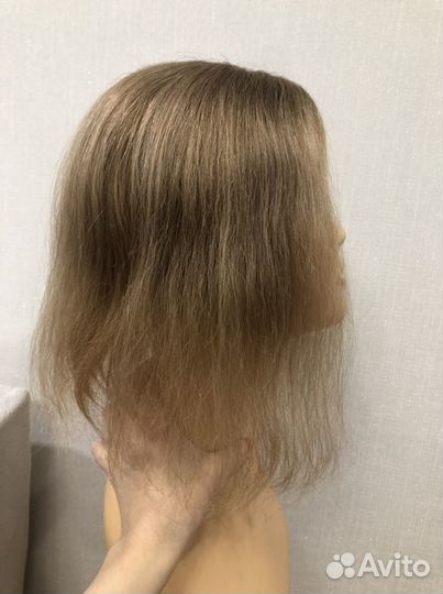 Парик, женская накладка из натуральных волос 30см