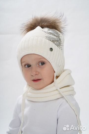 Новая зимняя шапка со снудом р 52-54