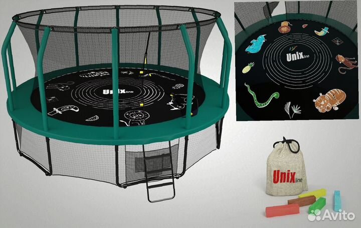 Батут unix line supreme game 16 ft (green)
