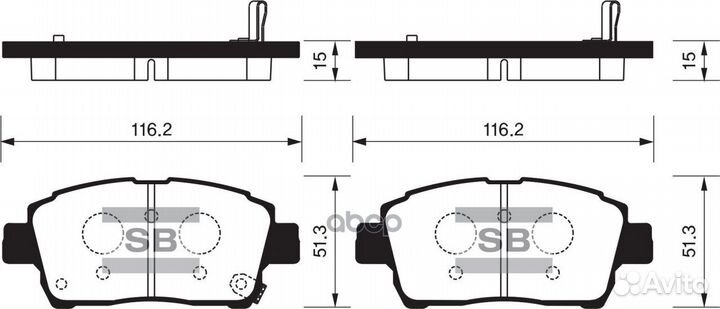 SP1232 колодки дисковые передние Toyota Yaris