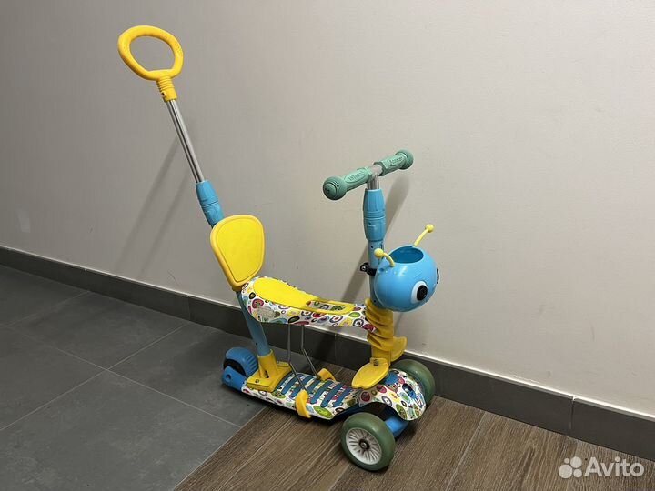 Самокат беговел 3 в 1 с ручкой scooter