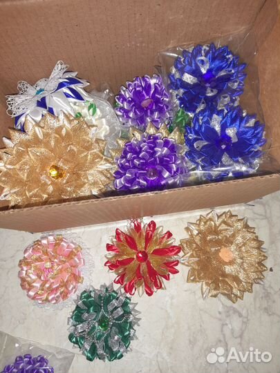 Бантики на резиночках, ручной работы