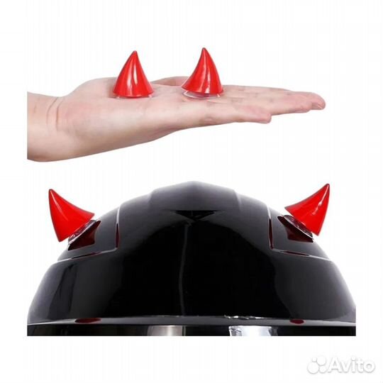 Рога на шлем или фару Devil FRM-12920 красные