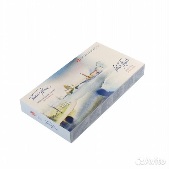 Акварель художественная 24цв кюветы палитра пл/к б