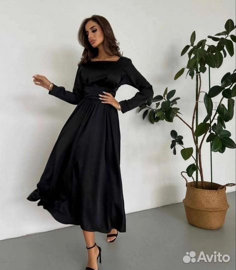 Длинное платье японский шёлк