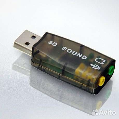 Внешняя мини звуковая карта USB 3D Sound