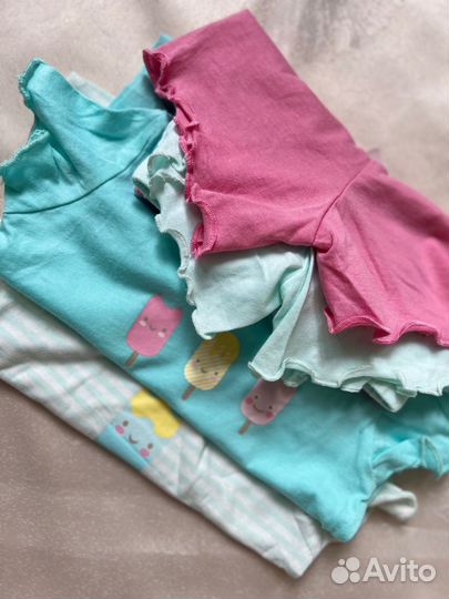 Летний комплект для девочки (шорты,футболка) 62-68