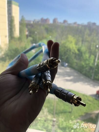 Серебряный межблочный кабель Rca