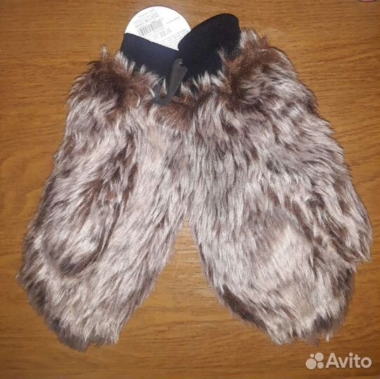 Варежки женские, имитация меха, новые