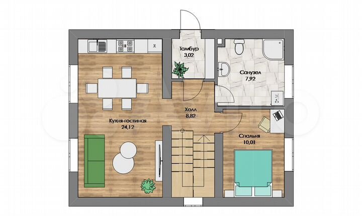 Коттедж 110 м² на участке 6 сот.