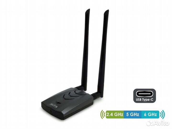 WiFi адаптер alfa awus036axml, WiFi 6E, 3000 Мгб/с