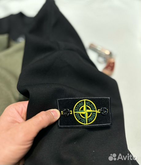 Свитшот Stone Island на флисе мужской тёплый