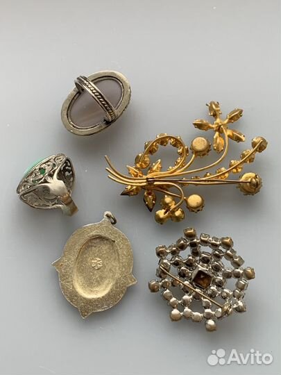 Бижутерия пакетом Чехословакия, камея, натур камни