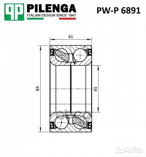 Подшипник ступицы прав/лев PWP6891 pilenga
