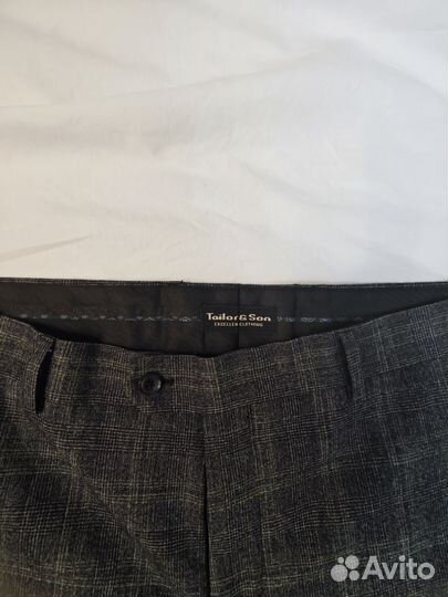 Шерстяные брюки в клетку