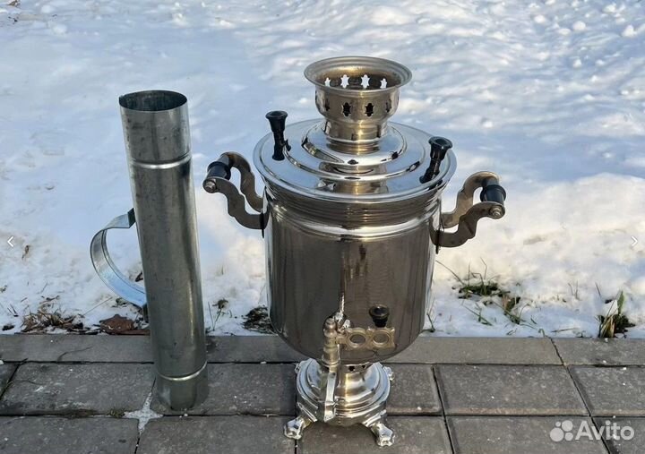 Самовар дровяной тульский новый 5л