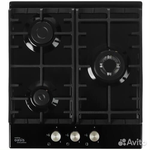 Газовая панель Oasis P-3MBT,черный,45 см