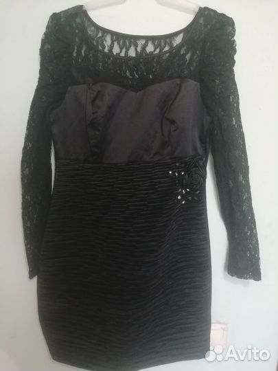 Чёрное платье 44р