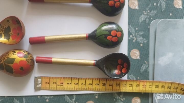 Деревянные ложки и миска СССР расписные